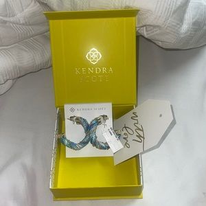 KENDRA SCOTT Masie cord hoop in gold blue mix NWT